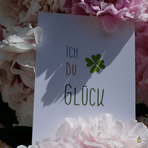 Postkarte 'Ich Du Glück'