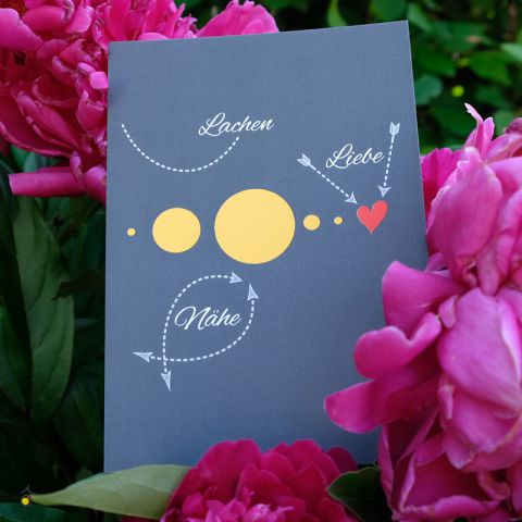 Postkarte 'Lachen Liebe Nähe'